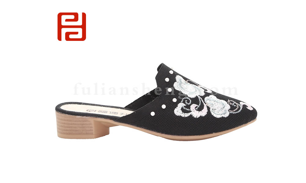 福連升民族風繡花女拖鞋老北京布鞋正品女鞋女涼鞋圖片