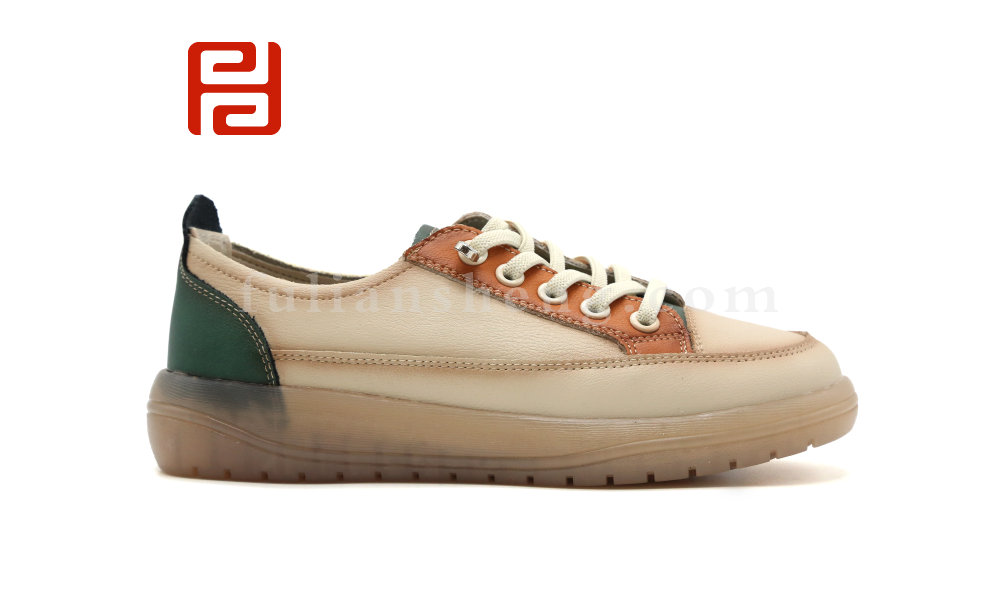 福連升秋季新款女鞋單鞋舒適休閑鞋真皮面料果凍鞋底