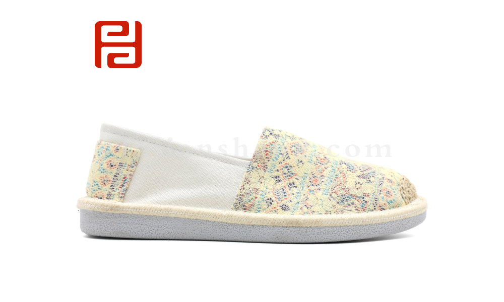 舒適休閑女鞋蕾絲布面料棉麻里布舒適女鞋