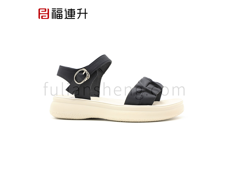 福連升2024夏季新款奶油系軟軟涼鞋女式休閑涼鞋