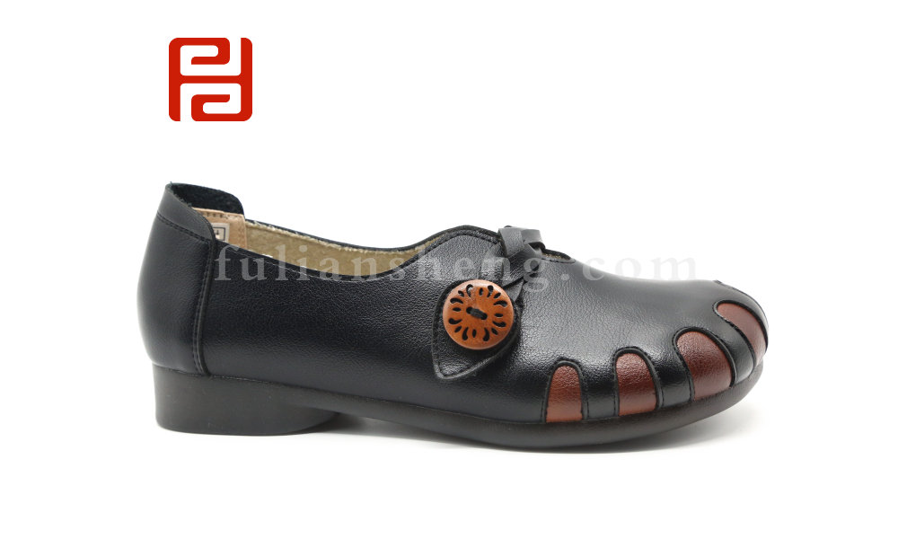 福連升休閑鞋女鞋舒適軟牛筋平底媽媽鞋單鞋女式復古圖片