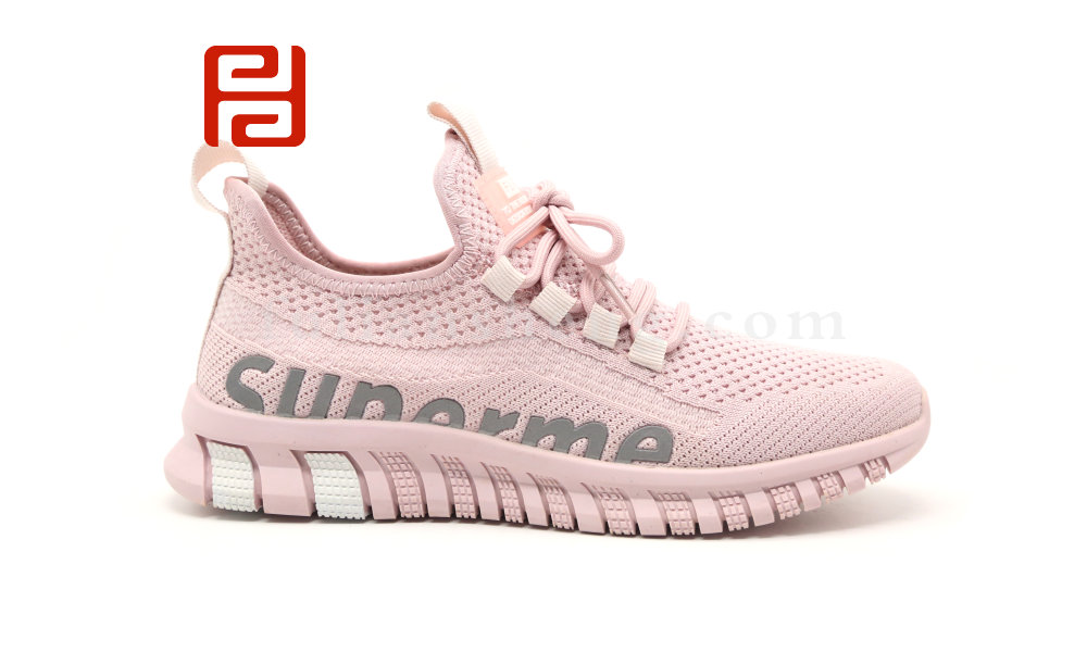 福連升休閑運動女鞋中年漫步鞋飛織一腳蹬懶人鞋圖片