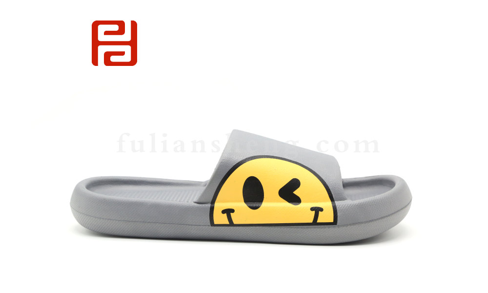 福連升夏季舒適軟底拖鞋男款沙灘涼拖個性情侶笑臉