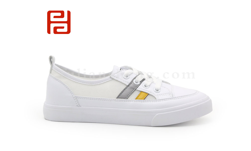 福連升夏季休閑板鞋透氣網(wǎng)布低幫平底學生小白鞋女鞋圖片