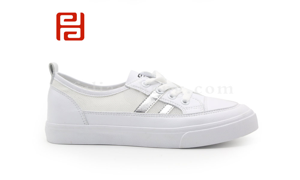 福連升夏季休閑板鞋透氣網(wǎng)布低幫平底學生小白鞋女鞋圖片