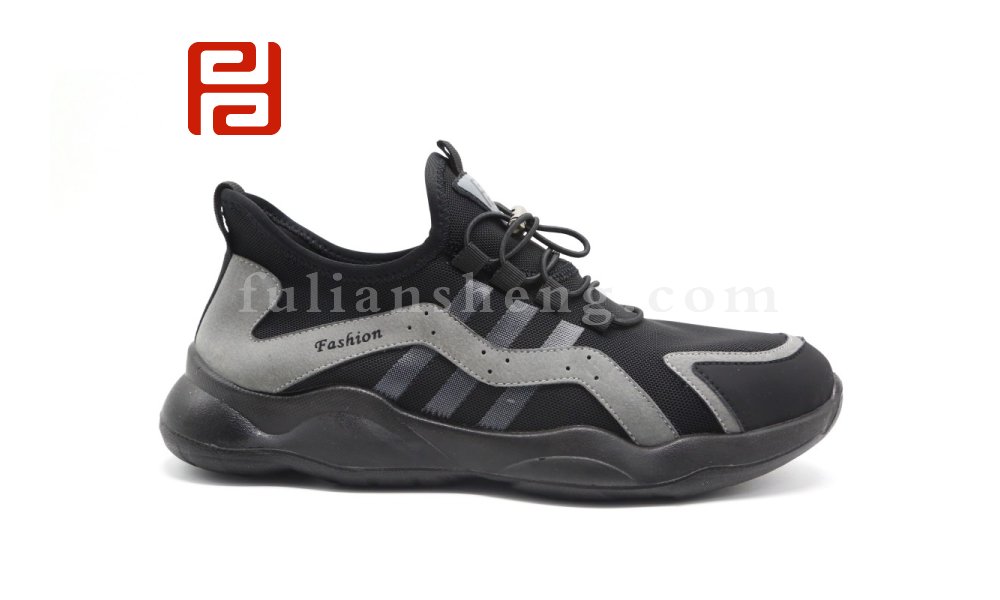 福連升休閑運(yùn)動(dòng)男單鞋撞色舒適透氣中青年一腳蹬松緊圖片