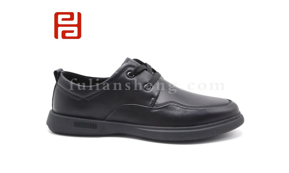 福連升平底商務(wù)休閑男鞋工作通勤皮鞋系帶舒適單鞋圖片