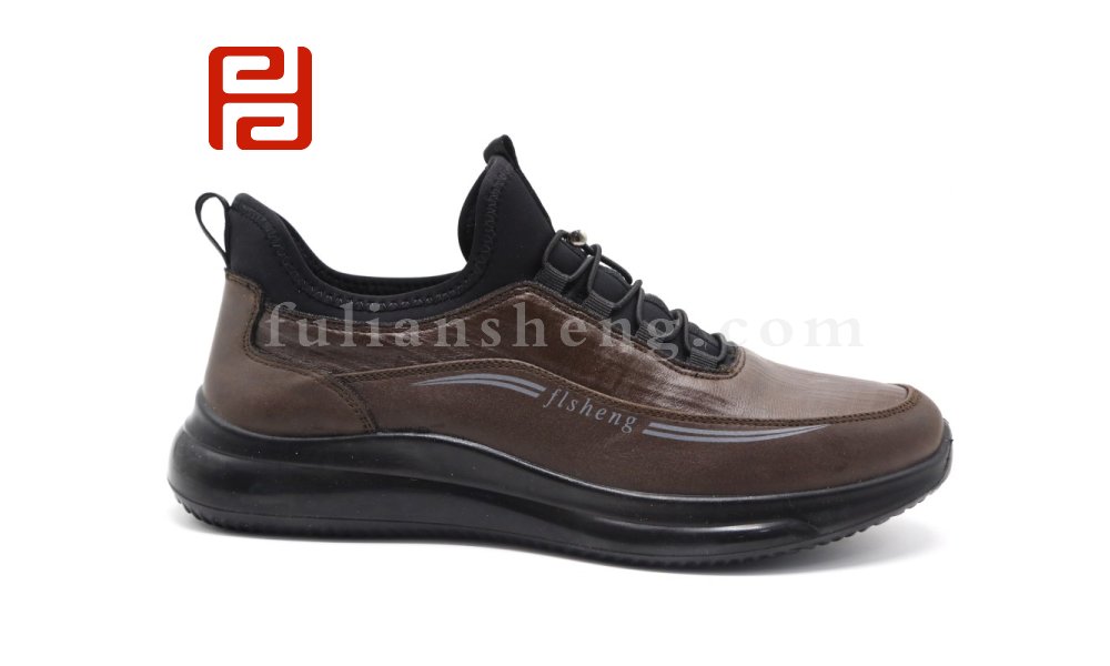 福連升秋季舒適休閑養生鞋中老年一腳蹬松緊輕便男鞋圖片