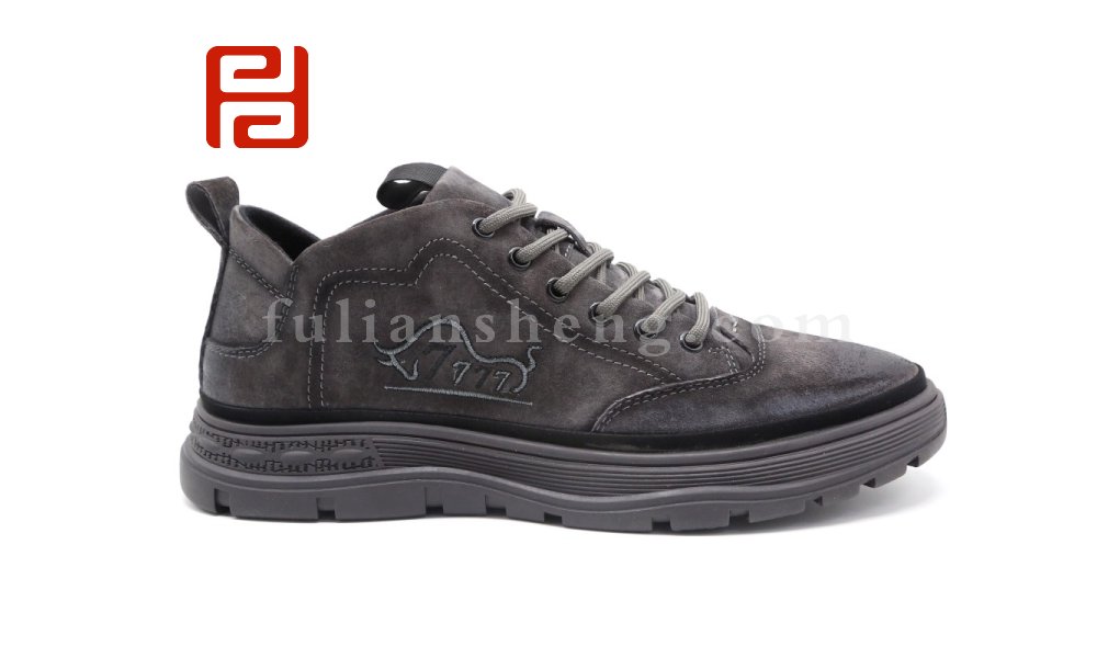 福連升秋季新款英倫商務(wù)休閑板鞋真皮橡膠防滑休閑男鞋圖片