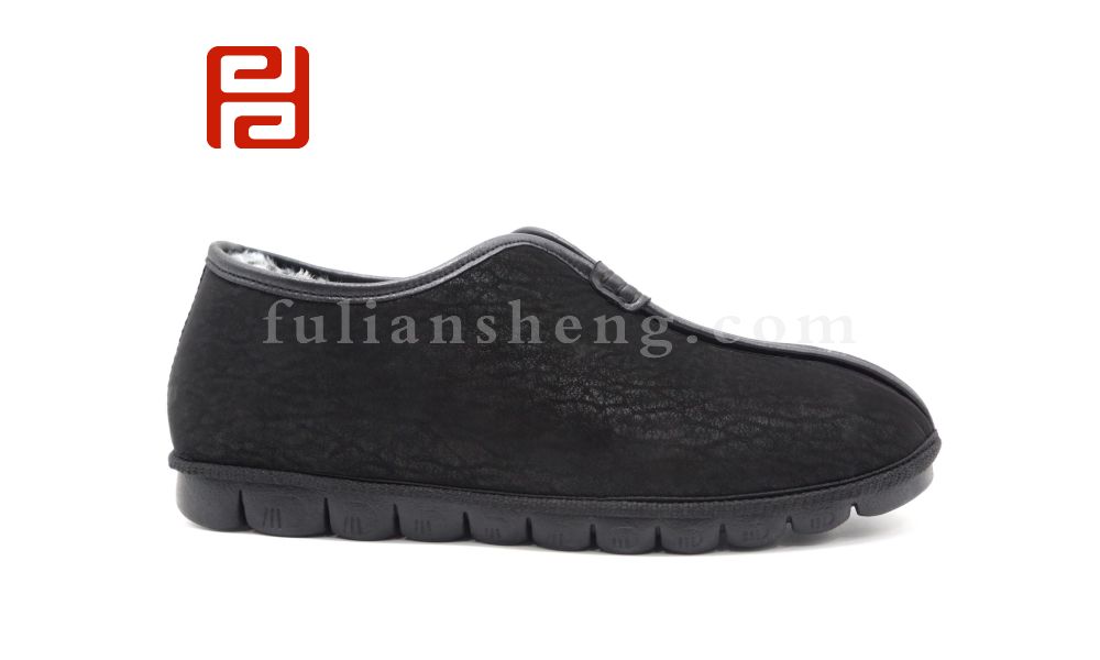福連升老北京布鞋冬季保暖加絨傳統國風爸爸鞋一腳蹬棉鞋圖片