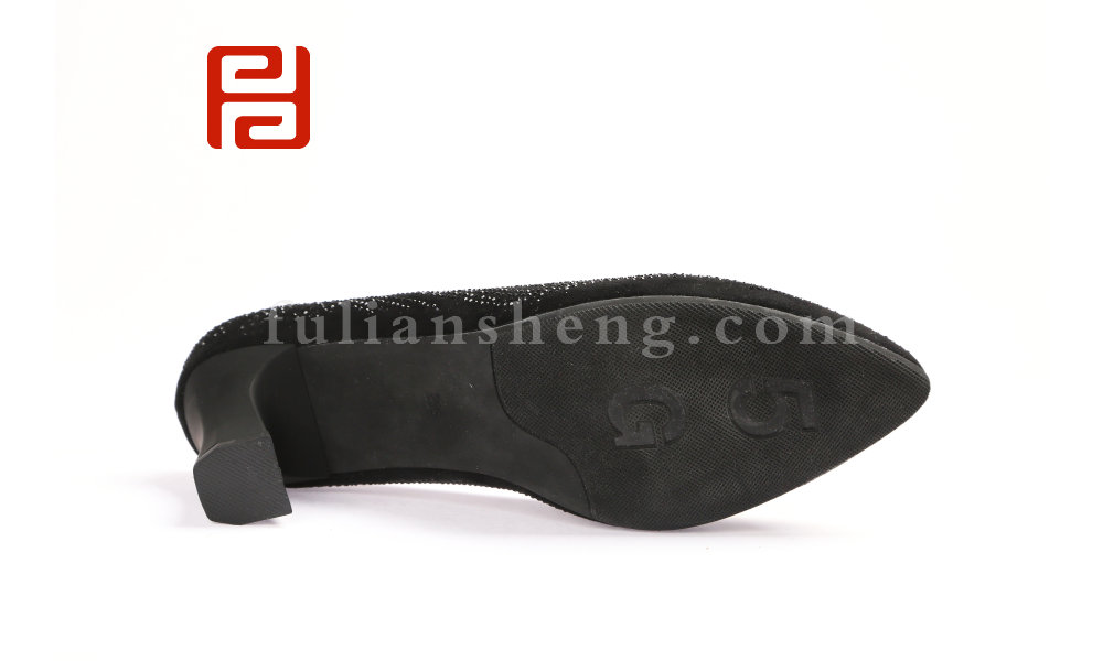 福連升春款女士水鉆高跟時尚通勤工作老北京布鞋(圖2)