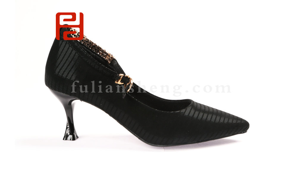 福連升時(shí)尚高跟女船鞋正裝帶鏈工作鞋休閑鞋老北京布鞋(圖2)