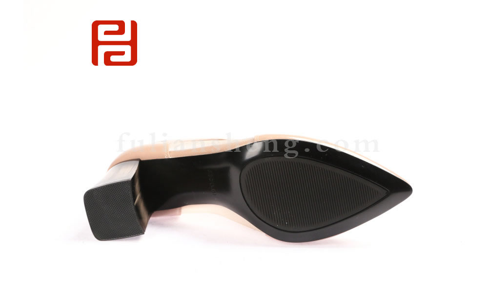 福連升女鞋高跟鞋網紗單鞋粗跟涼鞋鏤空網靴涼靴(圖3)